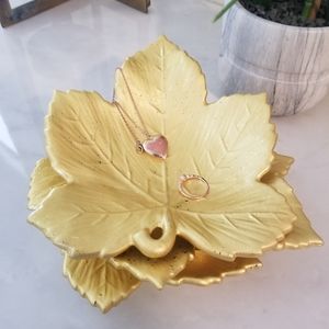 Gold Leaf jewelley holder, home accents and decor
